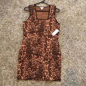 Bar III Women's Square neck Animal Print Dress